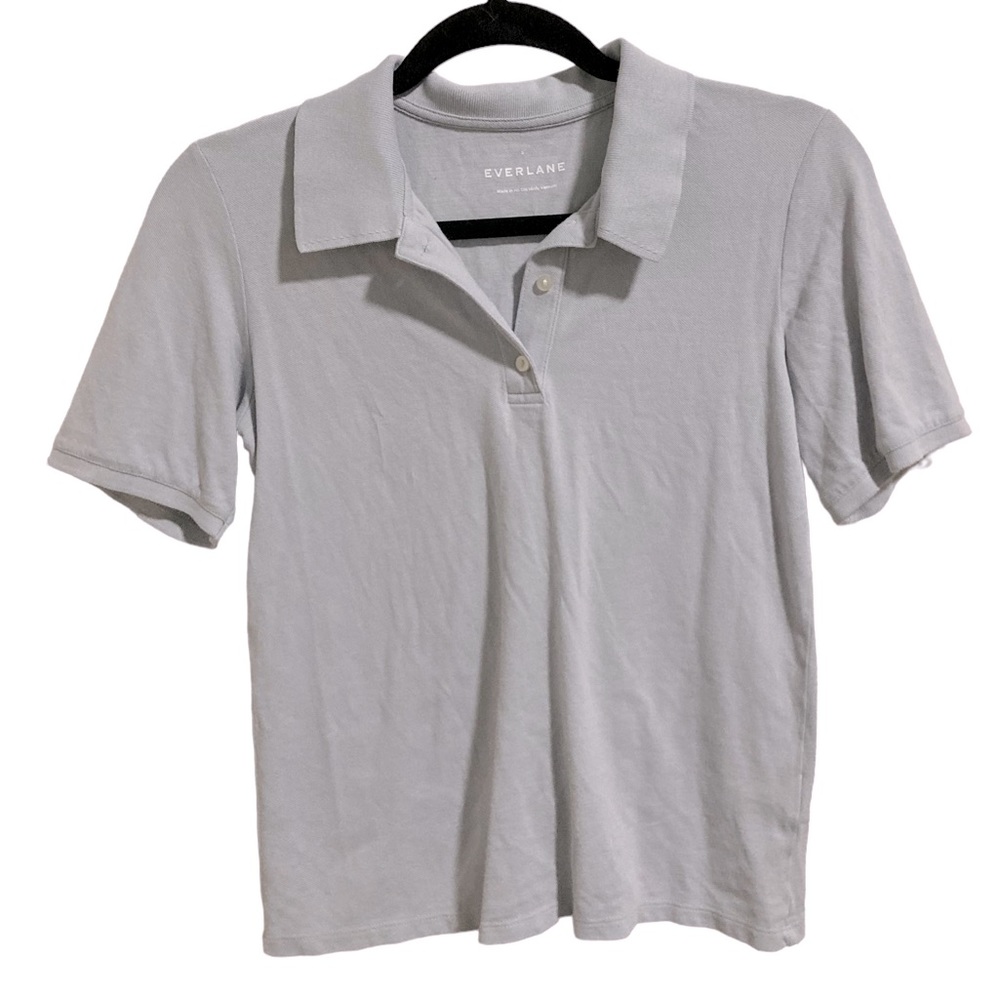 Everlane light gray cropped polo, shirt, size small